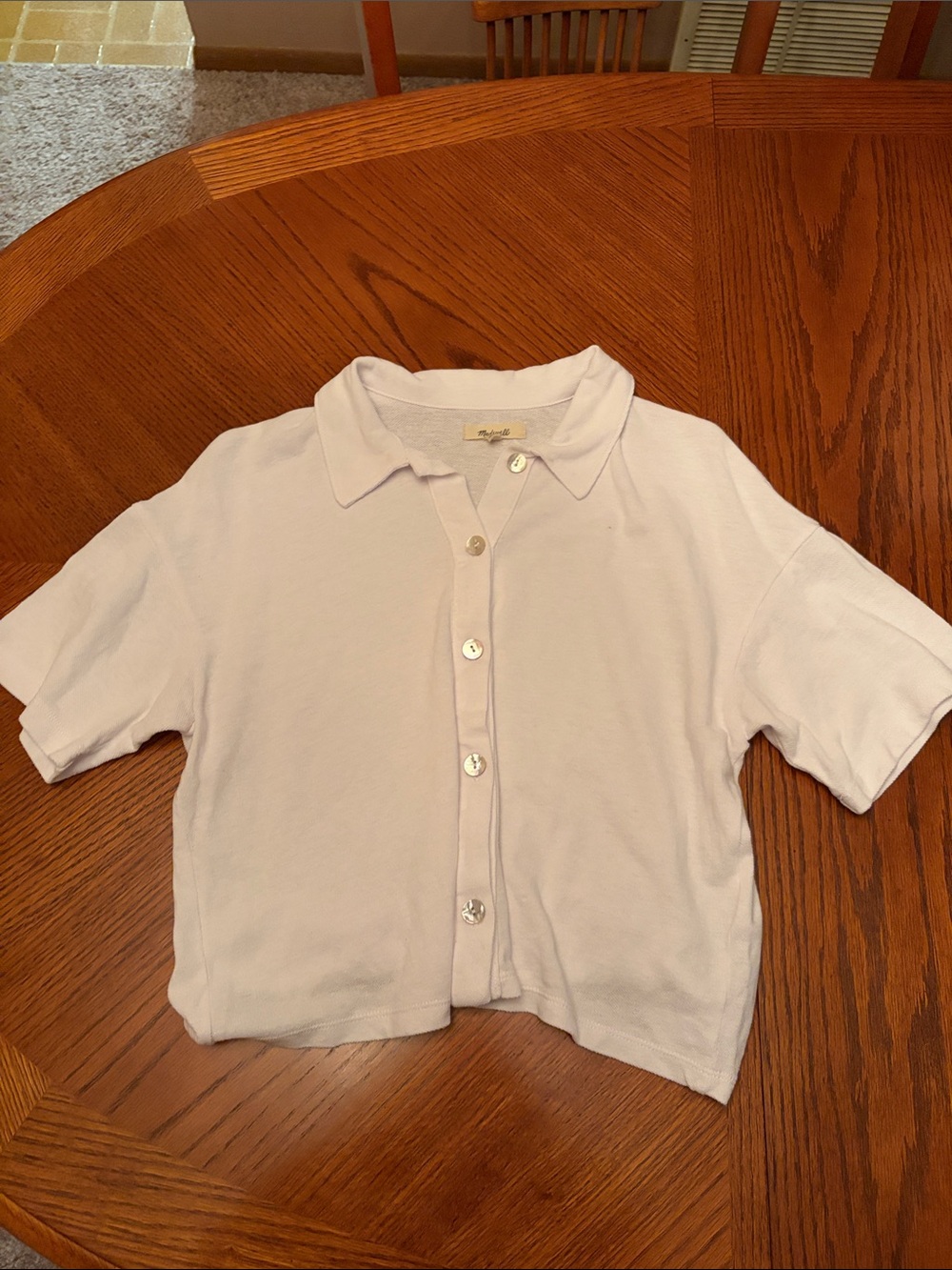 Madewell Short-Sleeve Button Front Polo Shirt - Picture 1 of 2